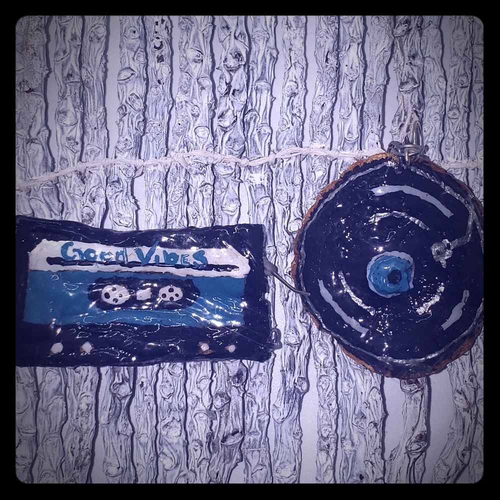 Nostalgic Record and tape earrings